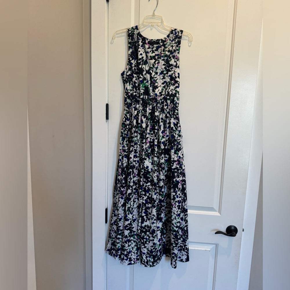 Banana Republic Floral Maxi Dress - Black, White, Purple